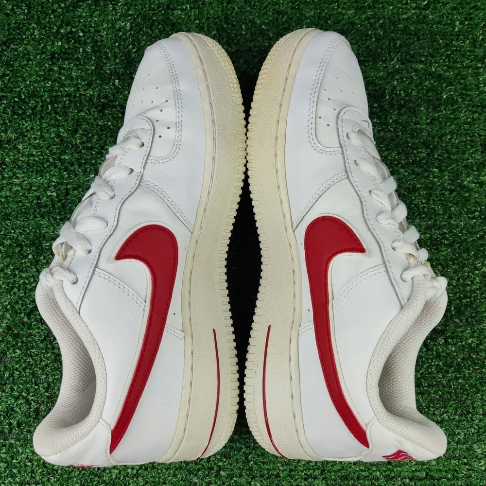 Nike Shoes Youth 6.5Y White Red Air Force 1 LV8 Utility AV6252-101 Low Top